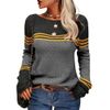 Tankaneo Women's Colour Block Jumper, Long Sleeve Round Neck Knitted Pullover, Striped Slim Fit Knitwear Tops, black