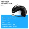 ERGAOBOY 1Pcs 8mm Polyurethane Air Compressor Hose, 5m Black Retractable Hose, Quick Coupler