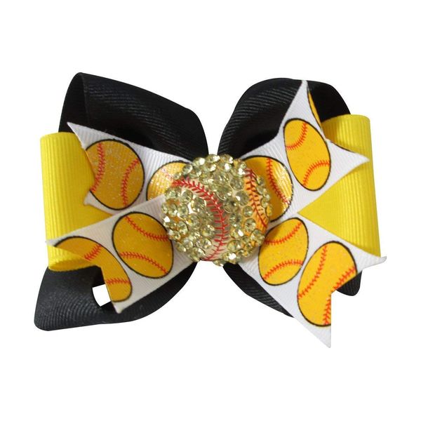 Choose Team Colors Custom Softball Rhinestone Bow