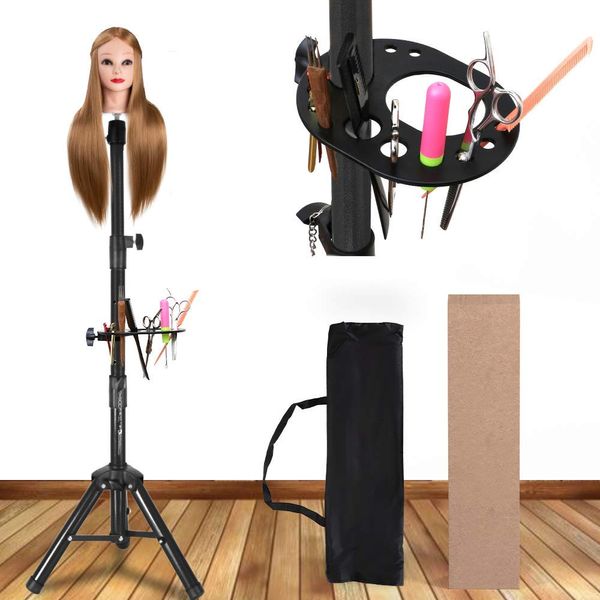 Alileader 55 Inch Heavy Duty Wig Stand Tripod With Tray Wig Head Stand for Styling Manequin Head Stand Wig Tripod Stand Pivot Point Mannequin Tripod (Mannequin Head Not Included)