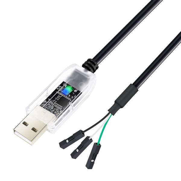 DTECH USB to TTL Adapter FTDI Chip 3.3V 3 Pin USB to UART Debug Cable FT232RNL IC Serial Converter LED Indicators Output 3.3 Volt for Windows 11 10 8 7 XP MAC Linux Easy Debugging Programming (1.0M)
