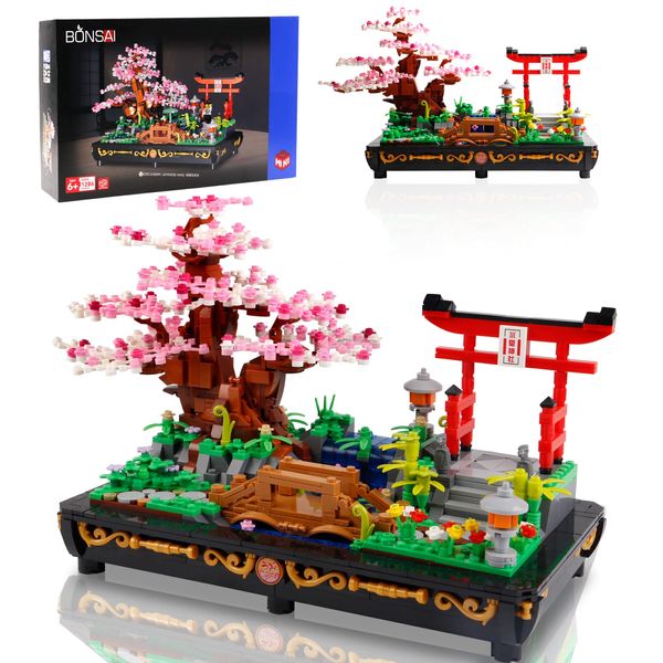 Cherry Blossom Meaningful Bonsai Tree Building Sets,Japanese Style Sakura Tree Mini Building Blocks(1286 PCS),Enjoy Your Own Beautiful Display Show, Present for Kids and Adults