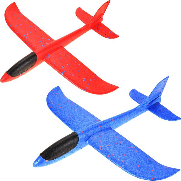 PowerTRC 17.5" Toy Throwing Foam Airplane | 2 Pack of Foam Gliding Airplane | Outdoor Sports Toys and Party Favors