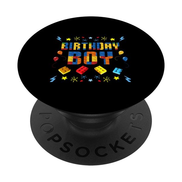 Birthday Boy Master Builder Building Blocks Matching Kids PopSockets Standard PopGrip