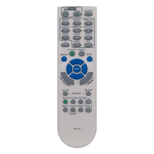 AULCMEET RD-477E New Replacement Remote Control fit for NEC Projector ME423W ME383W MC423W MC393W ME453X PE506UL PE506WL NP-PE506UL NP-PE506WL ME403U MC453X NP-P525UL P525WL P525UL P605UL NP-P605UL