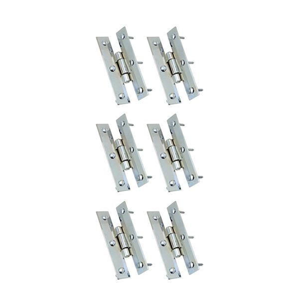 Renovators Supply Manufacturing H Cabinet Hinges 3.5 in. Chrome Finish Solid Cast Brass Kitchen Cabinet Hinge with Hardware Pack of 6