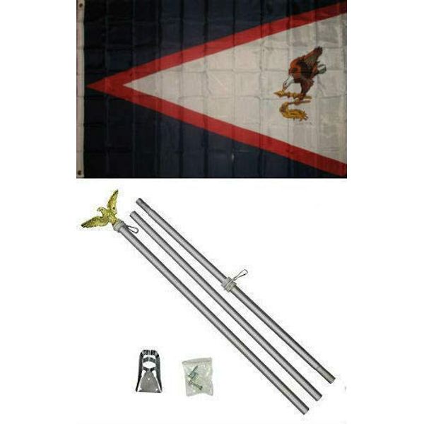 JumpingLight 3x5 American Samoa Flag Aluminum Pole Kit Set 3x5 - Quality Flags