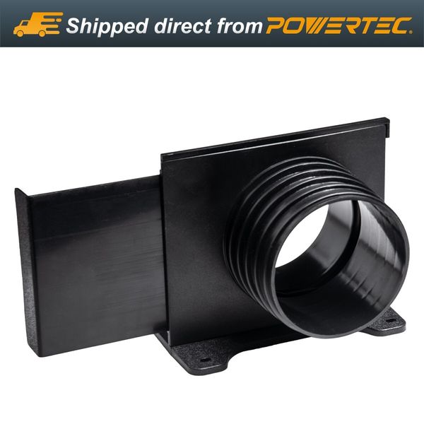 POWERTEC 70358 4 Inch Wall Mounting Blast Gate with Bracket, Threaded, 1 PK