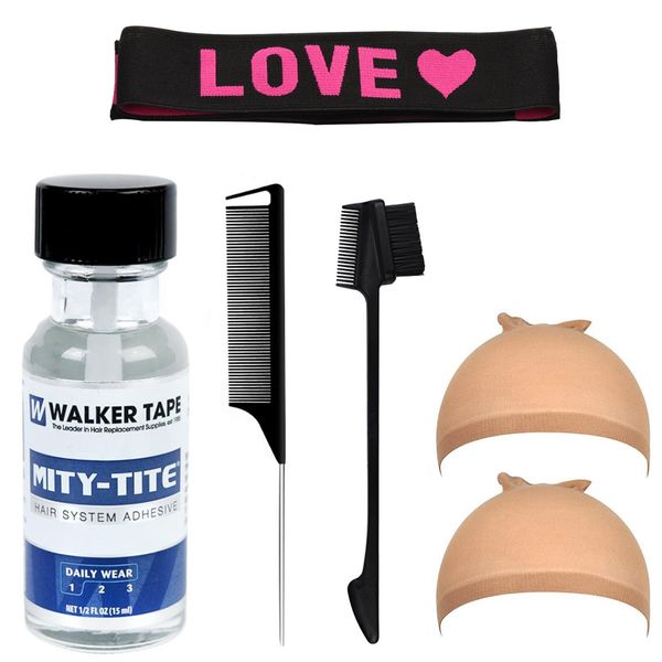 Wig Glue,Lace Glue Set,Wig Glue Lace Front,Comes With 2 Hair Nets,2 Combs and 1 Elastic Band,Strong Adhesion,Invisible and Waterproof,Safe and Non-Irritating,Can Also be Used by Sensitive Skin