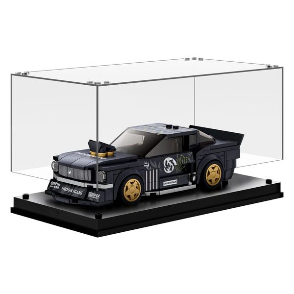 Acrylic Display Case Parking Garage Compatible Speed Champions Car 7.8 x 3.4 x 4.1 Inches Collectibles Dustproof Showcase for Racing Sports Car Toy (Case Only)