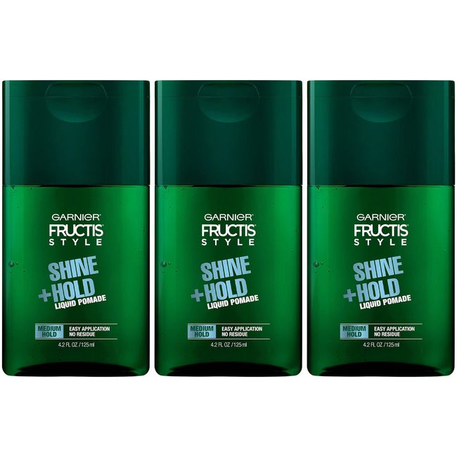 3-Pack New Garnier Fructis Style Shine and Hold Liquid Hair Pomade for Men, Hair