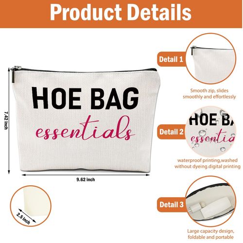 HZMLYDJ 2 PCS Funny Gifts for Women Makeup Bag, Birthday Fun Hostess Gift for Women Girls Friends Cosmetic Bags Gag Gifts Girls Weekend Overnight Makeup Funny Travel Pouch, Black White