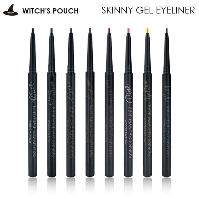 [Free shipping by mail] Witches Pouch Skinny Gel Eyeliner<br> Witch&#39;s Pouch SKINNY GEL EYELINER<br> Eye makeup eyeliner black brown burgundy pink yellow navy high color hard to fall off extra fine core Korean cosmetics ∀