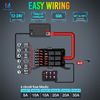 6 Gang RGB Switch Panel On/Off Toggle LED Light Circuit Relay System Box Kit 12V