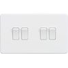 Knightsbridge SF4100MW Screwless 10A 4G 2 Way Switch-Matt White