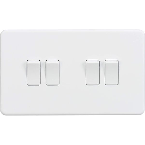 Knightsbridge SF4100MW Screwless 10A 4G 2 Way Switch-Matt White