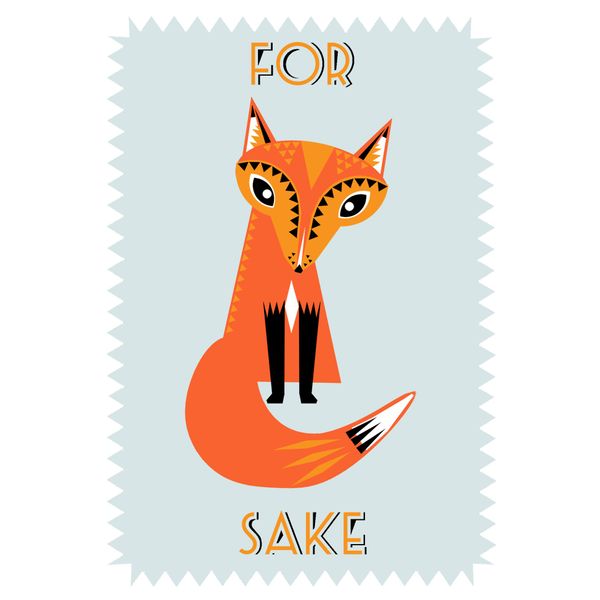 Two Up Two Down Tea Towel - For Fox Sake