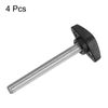 sourcing map 4pcs Tee Wing Knobs Thumb Screws M8 x 60mm Standard Male Thread Plastic T Knobs Handles Hand Clamping Thumbscrew, Black