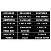 24 Toolbox Drawer Label Stickers Decals Organiser Black