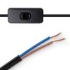 Black Toggle Light Switch, Inline, 2.5m 2 Core Desk Lamp Cable