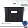 Superio 5L Small Brown Ribbed Storage Bin with Lid, Plastic (2 Pack)