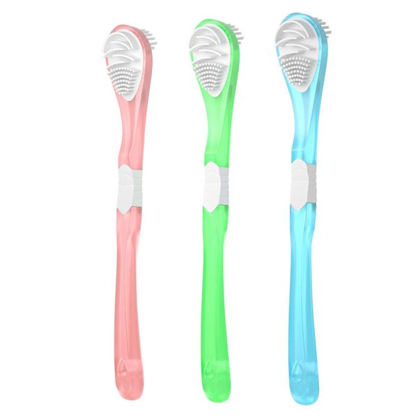 Y-Kelin Double-Side Desiged Tongue Scraper, Ultra-Soft Tongue Brush Tongue Cleaner (3 Pack)