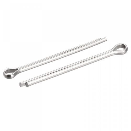 uxcell Split Cotter Pin, 4mm x 60mm Stainless Steel Clip Fastener Fitting for Automotive, Mechanics, Silver Tone, 15Pcs