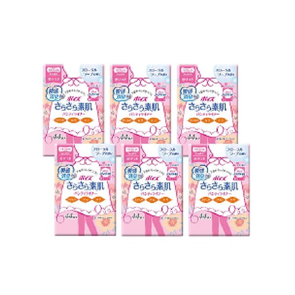 Japanese Paper Poise Smooth Absorbent Panty Liner, Sweet Floral Scent, 44 Sheets x 6 Pieces