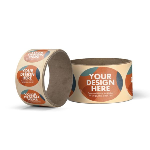 Aufkleber selbst gestalten – ab 50 Stück – oval – Papier oder Folie – personalisierte Sticker auf Rolle – als Logo Aufkleber, Etikett für Gastgeschenke, handmade Produkte – selbstklebend