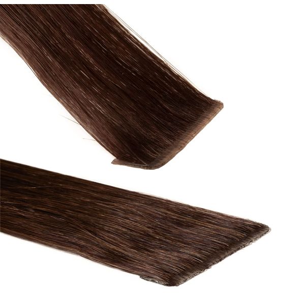 hair2heart Invisible Tape Extensions Echthaar Premium - 10 Tapes 60cm 6/3 dunkelblond gold