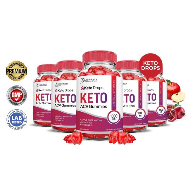 Keto Drops Keto ACV Gummies 1000MG Apple Cider Vinegar 300 Gummys