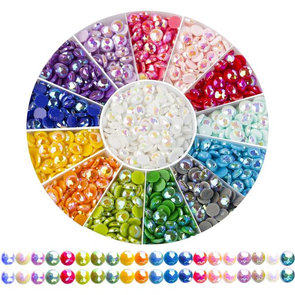 AB Diamond Painting Beads, 5D Diamond Painting Accessories, 20 Colors Round Diamond Painting Drills AB Rhinestones Flatback Rhinestones for Bead Art Gem Art, Diamonds for Craft, 2.8MM/4000PCS