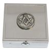 Masonic Round Pill Trinket Box Chrome with Mirror Gift 230