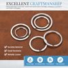 sourcing map Split Rings, 0.08" Thick 1.38" OD Stainless Steel Flat Jump Ring Keychain 10pcs
