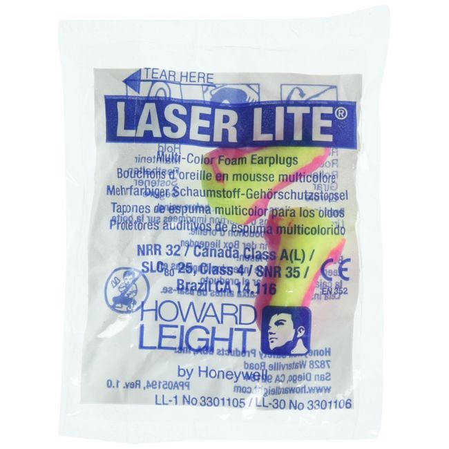 Howard Leight Ll1 Laser Lite Foam Earplugs No Cords, 50 Count