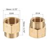 uxcell Reducer Pipe Fitting Brass G3/8xG1/4 Female Thread Hex Coupling Connector Adapter Gold