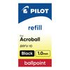 Pilot Refill for Acroball/Acroball Deluxe Medium Ballpoint 1.0 mm Tip - Black, Box of 12