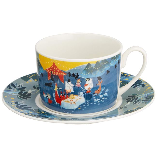 Yamaka Shoten MOOMIN MM3203-28 "Luonto" Coffee Cup & Saucer, Party, Microwavable, Moomin Goods, Scandinavian Mother's Day, Gift, Tableware, Gift, Wedding Gift, Made in Japan