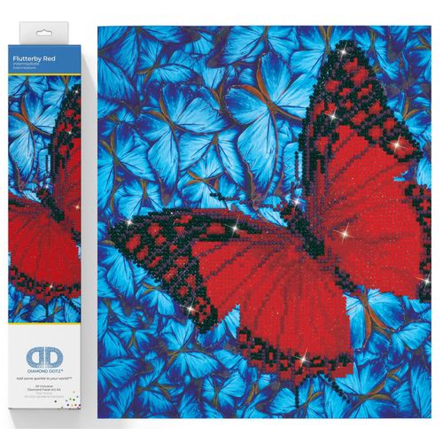 Diamond Dotz Flutterby Red Diamond Painting Kits for Adults - Diamond Art Kits a Relaxing Creative Craft Kit with Dotz Gems 12x12