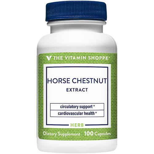 Horse Chestnut Extract 260mg - Herbal Supplement with 22% Aescin, Supports Vein & Vascular Health (100 Capsules) by The Vitamin Shoppe