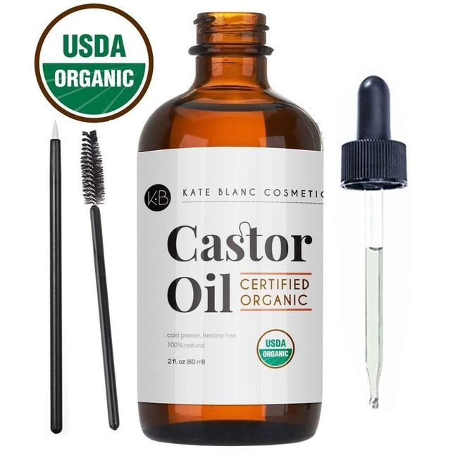 Castor Oil (2oz) USDA Certified Organic, 100% Pure, Cold Pressed, Hexane Free by