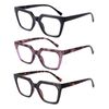OKH Lady Oversize Reading Glasses for Women, 3 Pack Blue Light Blocking Computer Spring Hinge Readers (C5C2C6 3.5+)