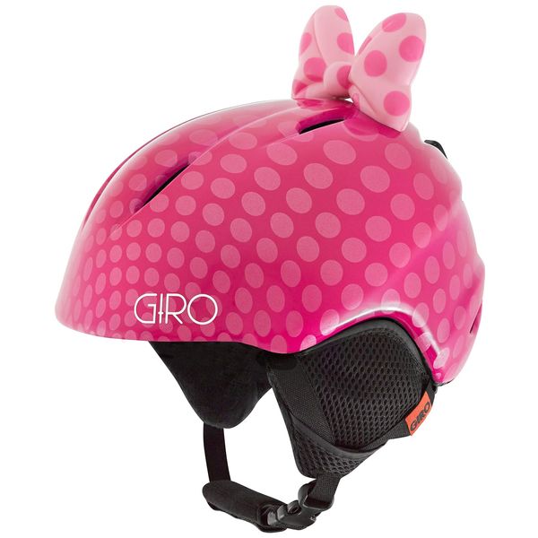 Giro Launch Plus Kids Ski Helmet - Snowboard Helmet for Boys & Girls - Pink Bow Polka Dots - Size S (52-55.5 cm)