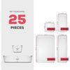 25 PCS Clear Plastic Drawer Organizers Set, 4-Size Versatile Bathroom and Vanity