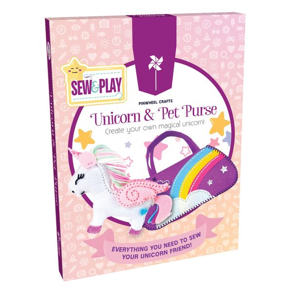 Sewing Kit for Kids Beginner – Portable Sewing Kit for Kids Ages 8-12 - Make Your Own Animal & Unicorn Purse, Educational DIY Arts & Crafts, Learn to Sew Kit Box, Birthday Gifts for Girls & Boys