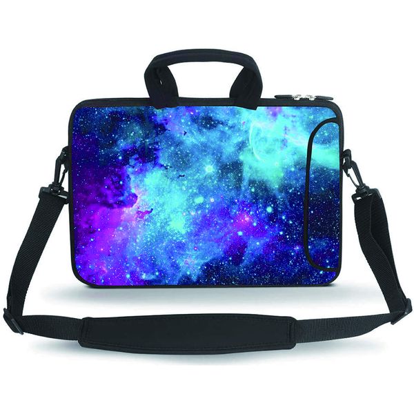 HYUTOTA 14 15 15.4 15.6 inch Messenger Bag Carrying Case Sleeve with Handle Accessory Pocket Fits 14 to 15-Inch Laptops/Notebook/Ebooks/Kids Tablet/Pad(Galaxy)