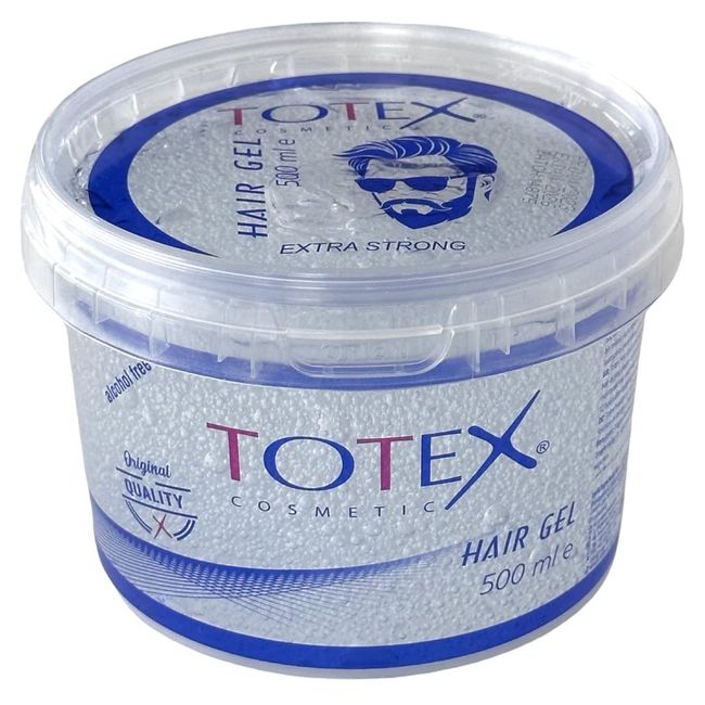 Totex Extra Strong Hair Styling Gel I Extra Strong Hair Gel I Hard and Shiny Effect I Transparent I Clear I Alcohol-Free I 500 ml