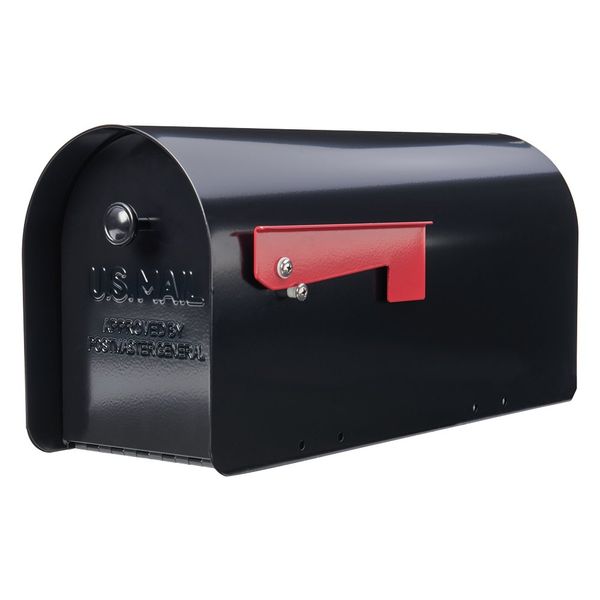 Gibraltar TB1B0000 Tuff Body Galvanized Steel Post-Mount Mailbox,10 x 7.5 x 20.75-Inches,Black