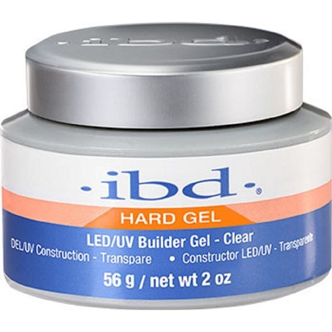 Gel Nail IBD Hard Gel LED &amp; UV Compatible Builder Gel Clear Clear 2oz 56g Nail Artist Self Nail Builder Gel Builder Clear Nail Nail Goods New  NEW Bottle