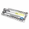 40Pcs Socket Tool 1/4'' & 3/8" Drive Ratchet Wrench Set W/Case For SAE & Metric